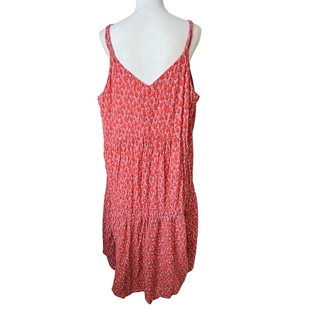 Joie Bondi Tiered Sundress Maxi Midi Dress red cheetah print 100% cotton - Picture 6 of 10